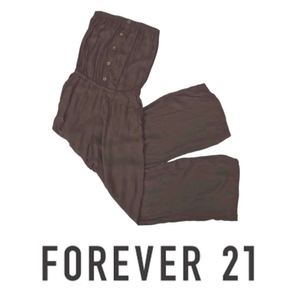 Brown Cute Country Boho Strapless Pants Jumpsuit